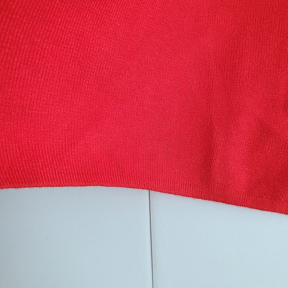 Classic Red LBD Sweater Midi Dress S Holiday Cocktail Bodycon Sexy Cozy NEW - Picture 11 of 13